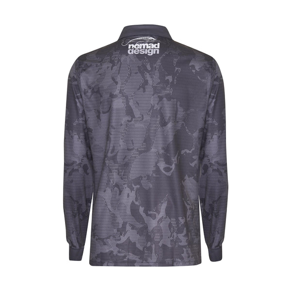 Tech Fishing Shirt Collared - Charcoal Camo