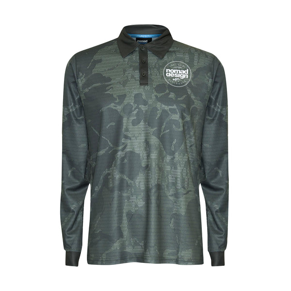 Tech Fishing Shirt Collared - Logo Khaki Camo