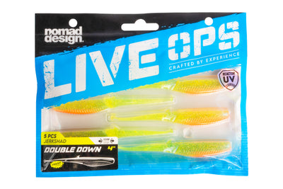 Double Down 4" Jerkshad - 5 Pack - Live Ops Soft Plastics