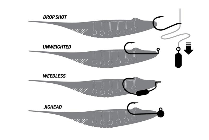 Cobra 4.5" JerkShad - 4 Pack - Live Ops Soft Plastics