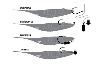 Cobra 4.5" JerkShad - 4 Pack - Live Ops Soft Plastics