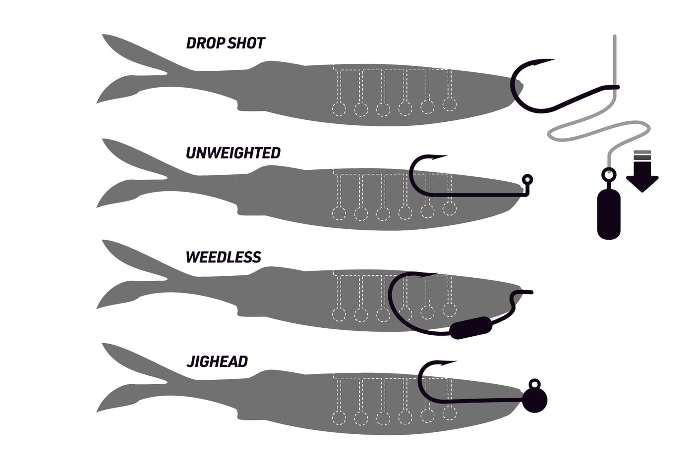 Fallout Minnow 5" Swimbait - 4 Pack - Live Ops Soft Plastics