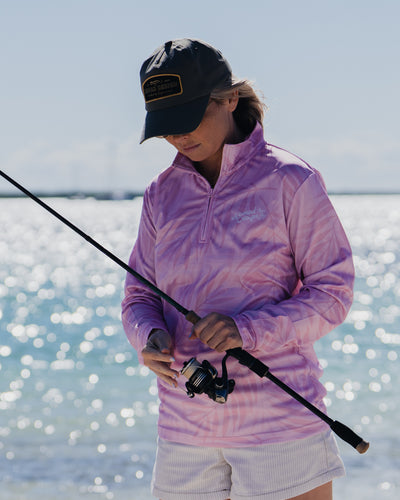 Womens Collared Fishing Jersey - Rose Palms