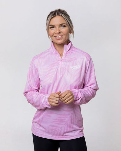 Womens Collared Fishing Jersey - Rose Palms