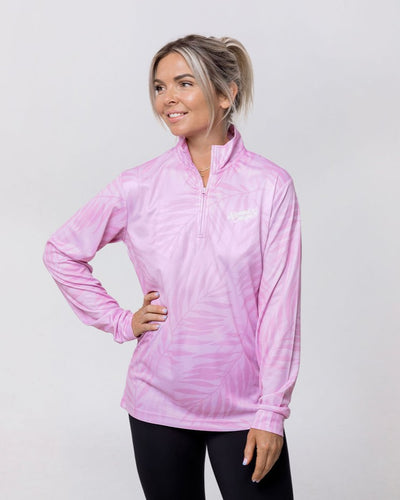 Womens Collared Fishing Jersey - Rose Palms