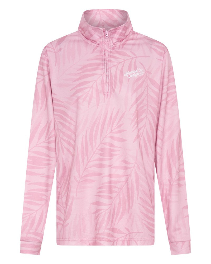 Womens Collared Fishing Jersey - Rose Palms