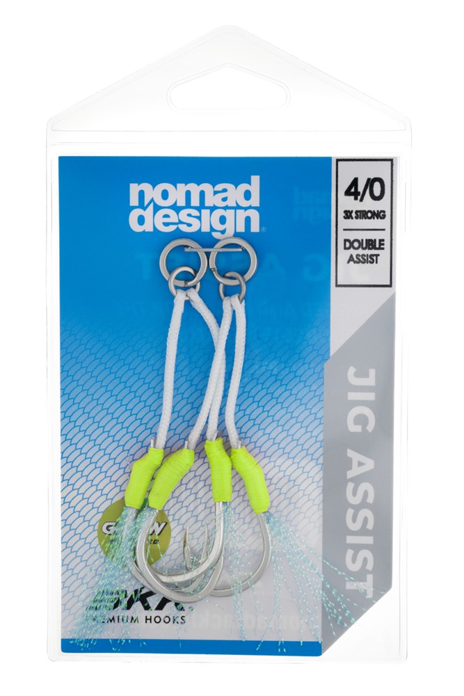 Jig Assist Hooks - Double 3X Strong Chartreuse