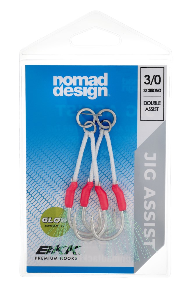 Jig Assist Hooks - Double 3X Strong Pink