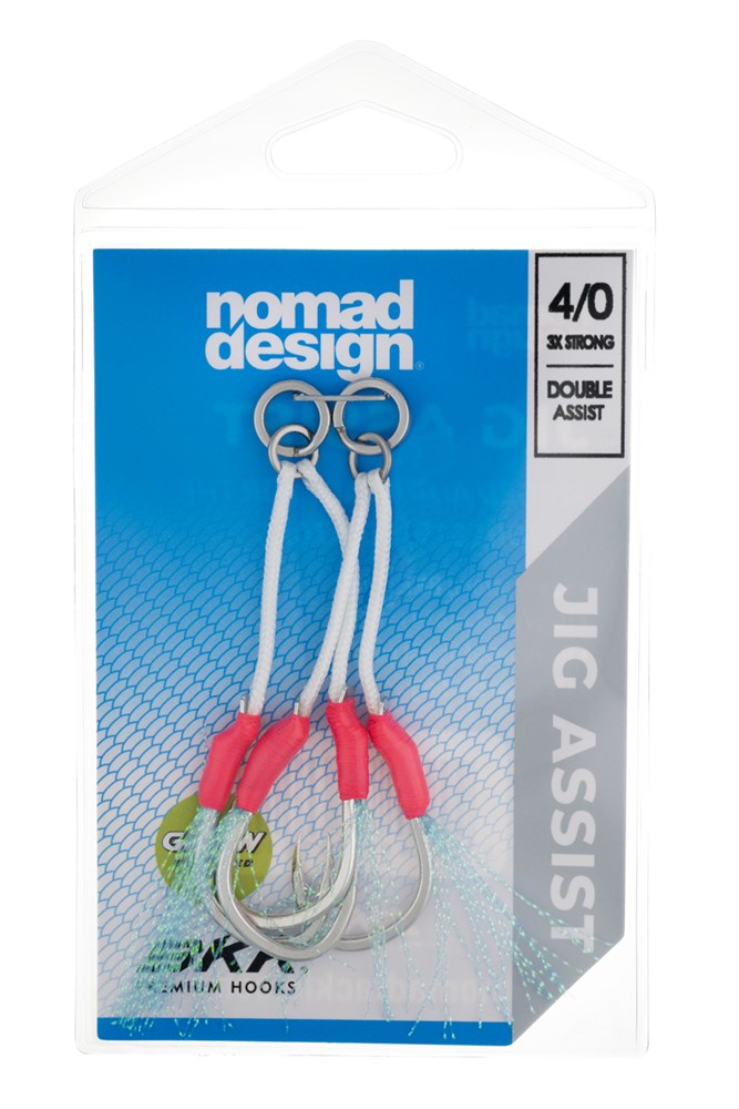 Jig Assist Hooks - Double 3X Strong Pink