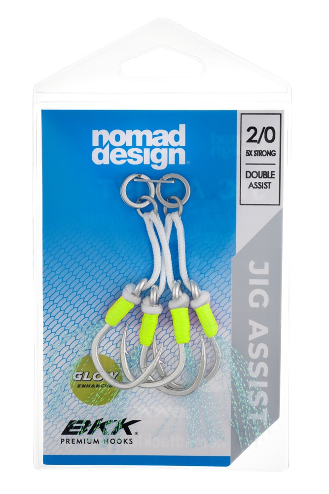 Jig Assist Hooks - Double 5X Strong Chartreuse