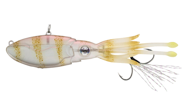 Nomad Design Squidtrex Fishing Lure With Patented Technology Vibration Design - TPE Soft Plastic, BKK Assist Hooks, Squid Lure - 150 Vibe 6" - 4 3/ 4oz, Pink Lumo Glow
