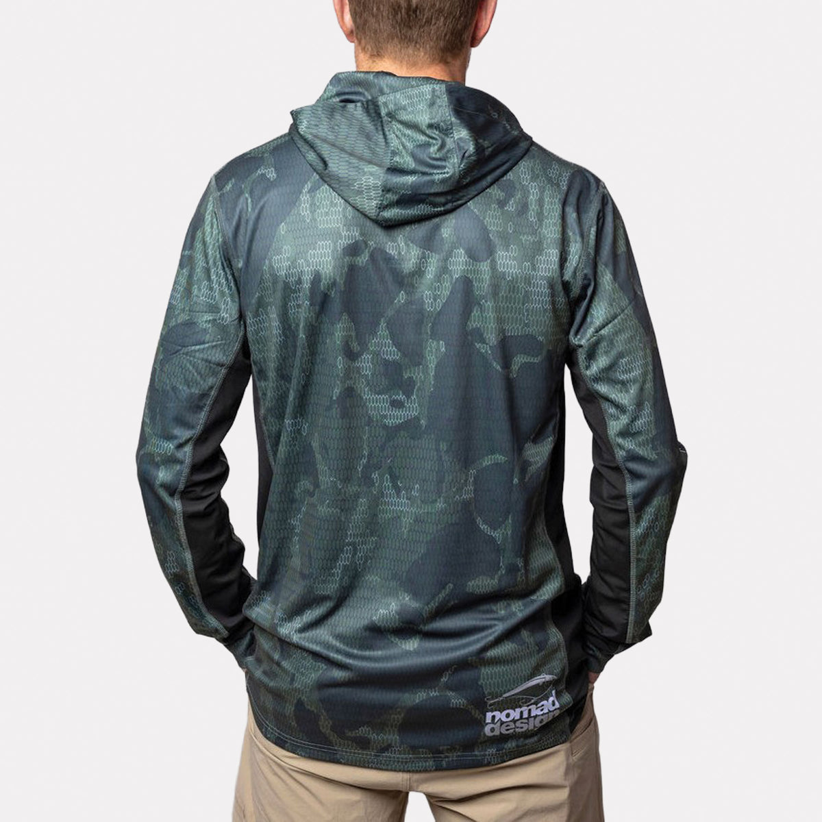 Hooded Tech Fishing Shirt - Forest Camo