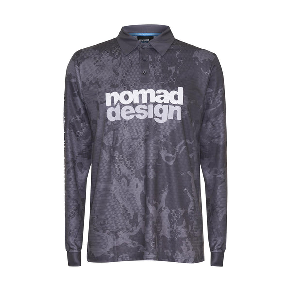 Nomad Design Tech Fishing Shirt Camo Splice Blue