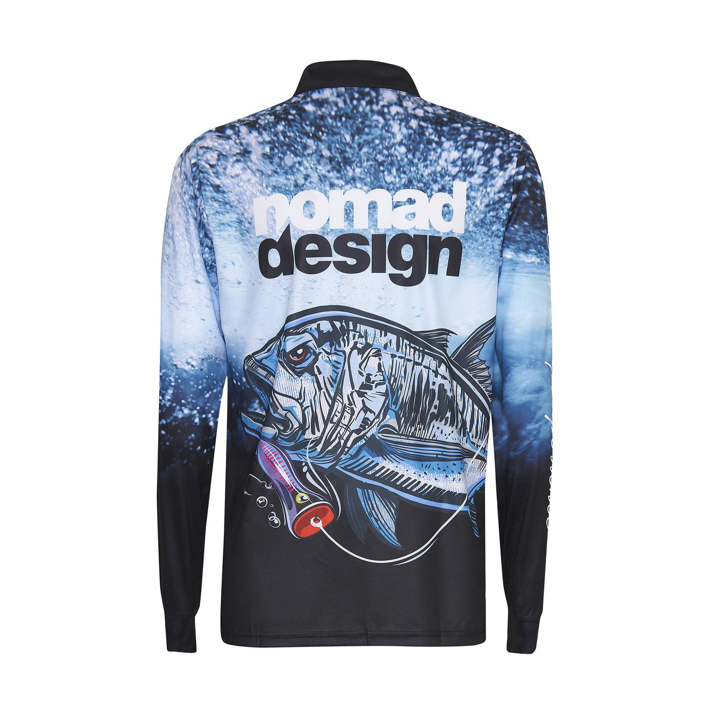 Nomad Design GT Hookup Underwater Collared Fishing Shirt Blue