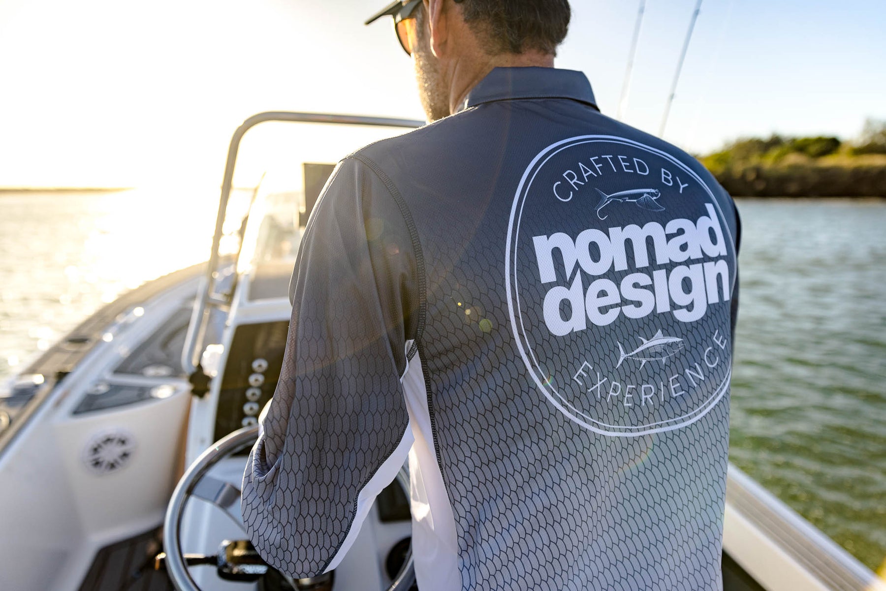 Tech Fishing Shirt Collared - Scale Fade Grey Classic Tuna – Nomad-Design- International